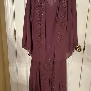R&M Richards Woman mother of the bride dress. Beaded Slip Jacket Dress.